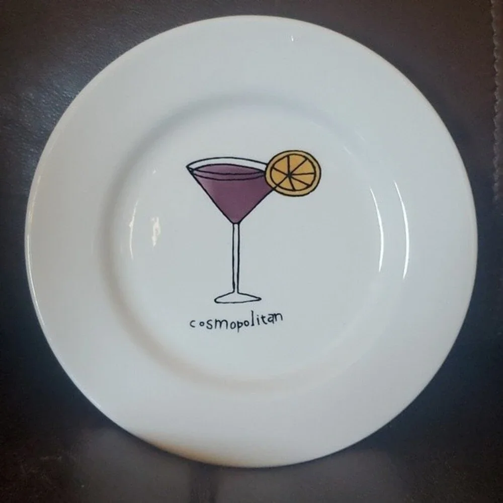 6 Signature Martini Appetizer Canape Plates 6 3/4